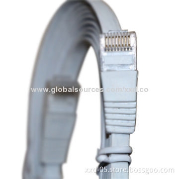 1/2/3/5m Straight Type UTP Cat 5e Flat Patch Cord in Gray Color